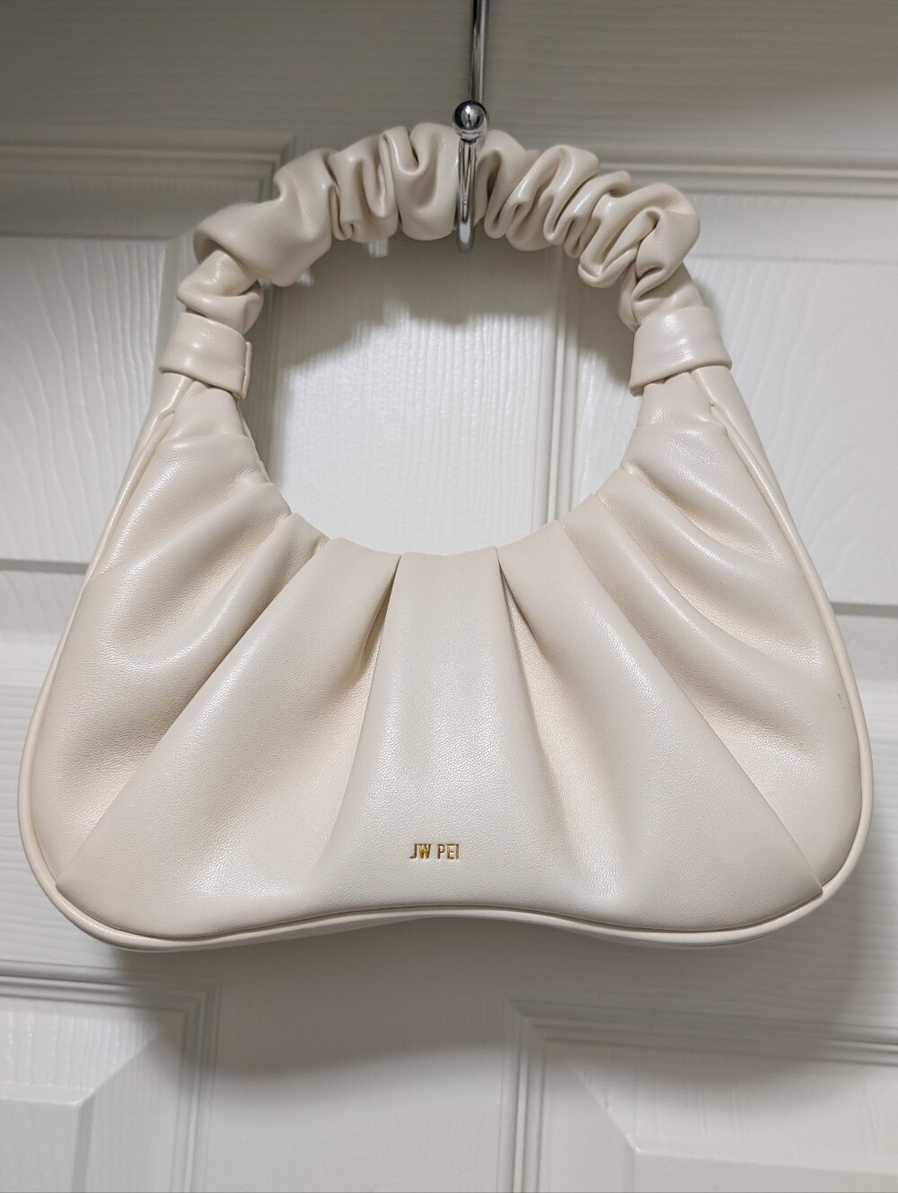 JW PEI Gabbi Purse Cream White Bag NEW NWOT Ruched Pleated